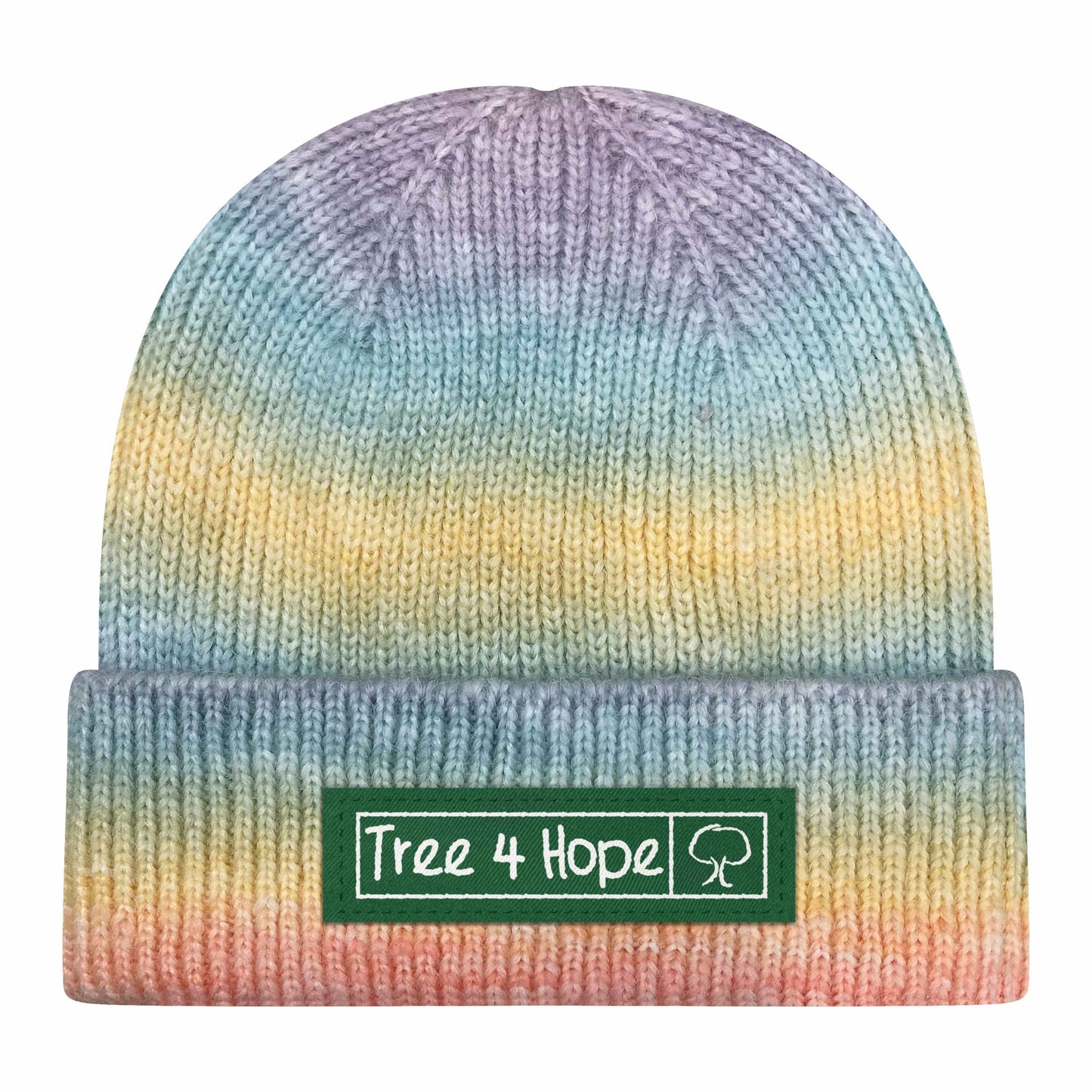 Tree 4 Hope Tie Dye Ribbed Beanie